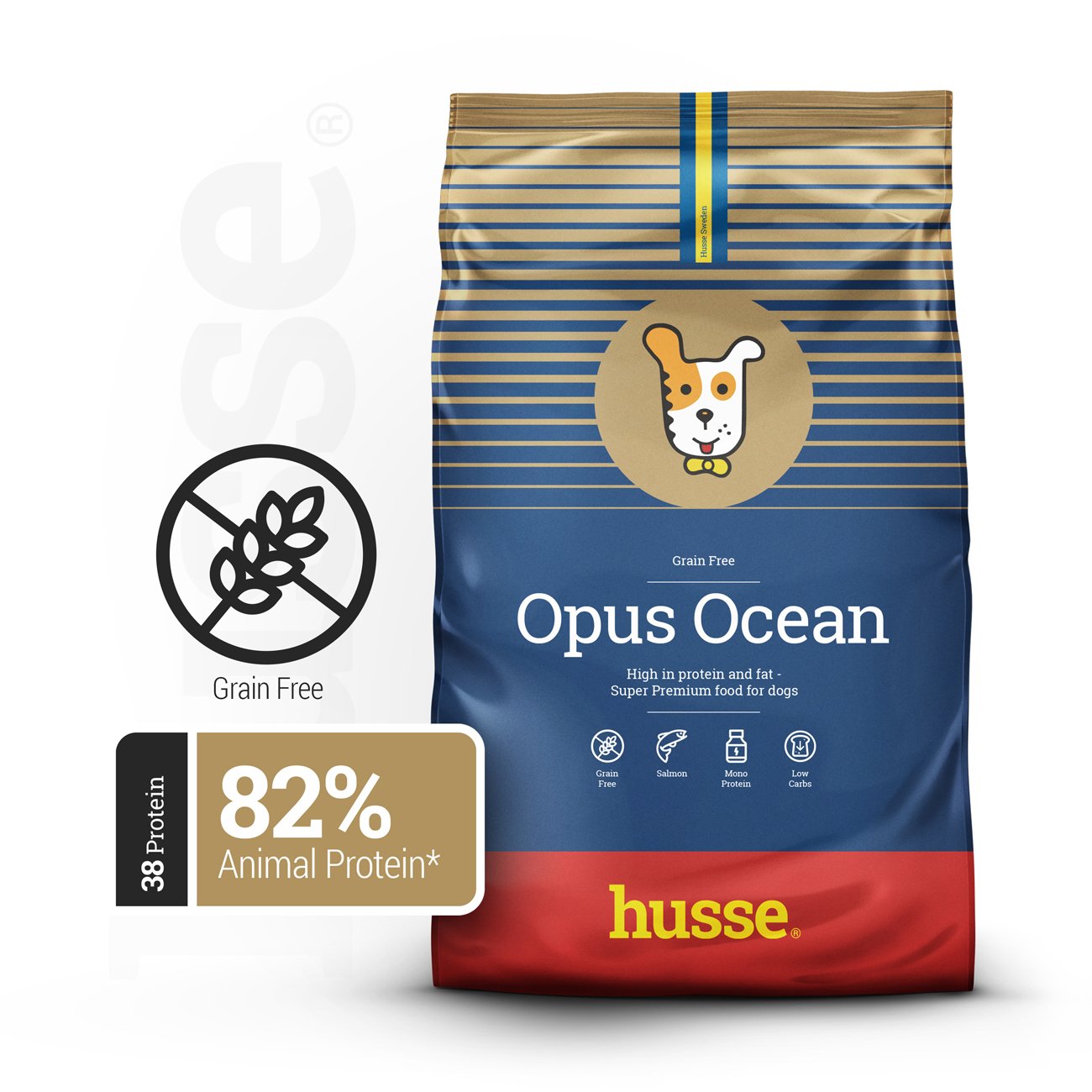 Croquettes Sans Céréales pour Chiens Actifs | Opus Ocean - 12 kg
