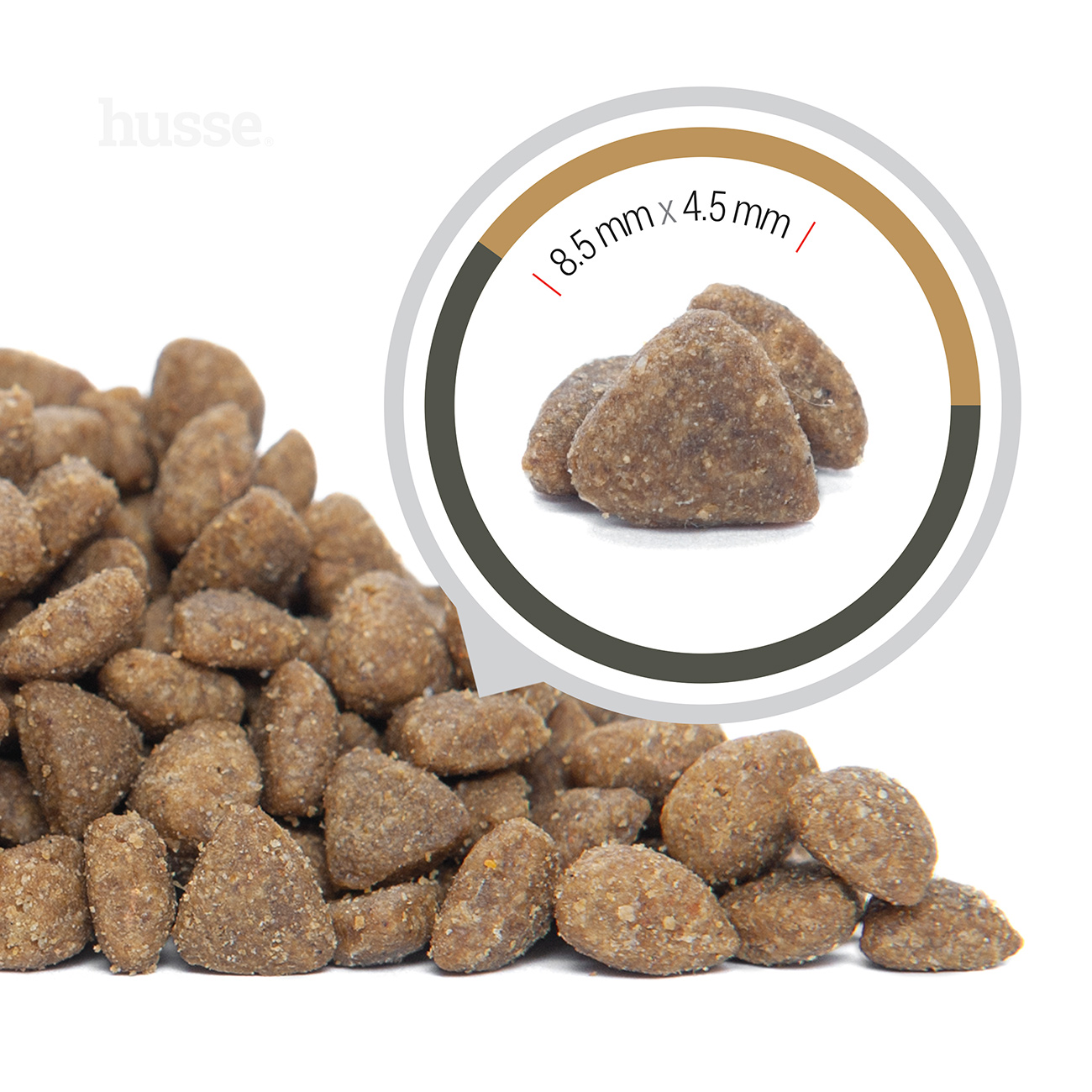 Taille et forme des croquettes pour chat à digestion sensible Husse Digest Exclusive