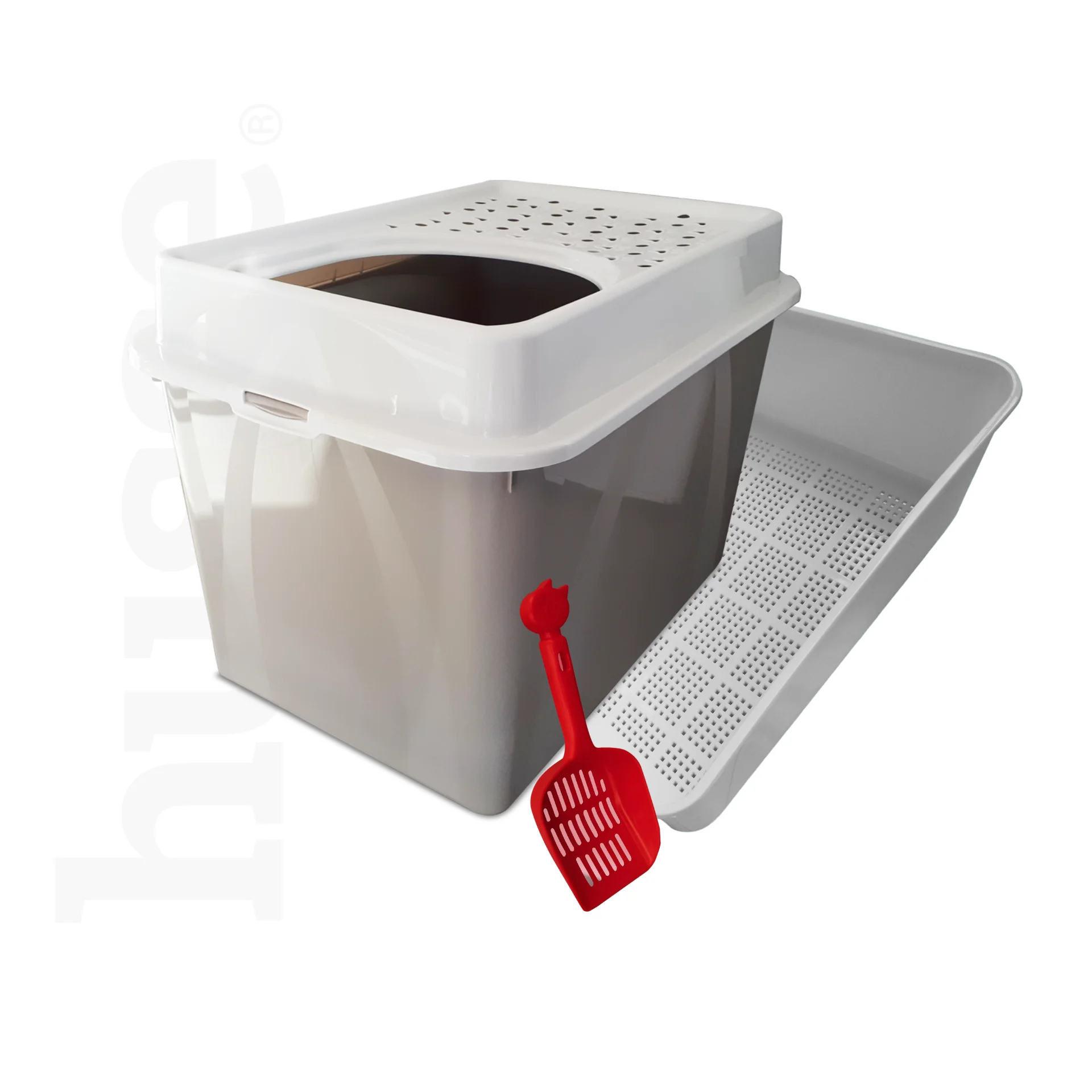 Maison de toilette entrée par le haut + tamis + pelle