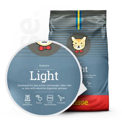 Croquettes pour la gestion du poids du chat obèse ou en surpoids au poulet Husse Light Exclusive