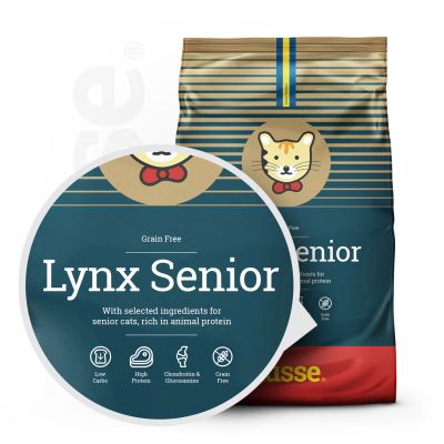 Croquettes pour prévenir la prise de poids du chat âgé au poulet Husse Lynx Senior